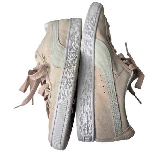 Puma Suede Classic 21 Shoes Womens SZ 8 Pink White Lace Up Sneakers Skater - Picture 5 of 11